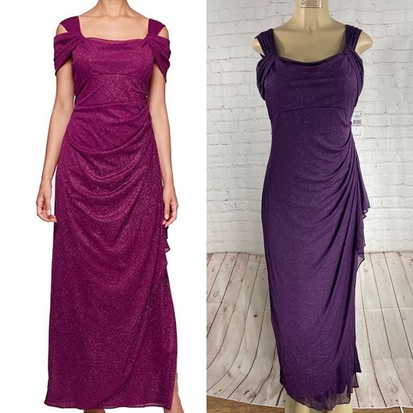 Alex Evenings Dresses & Skirts - Alex Evenings Women's Long Cold Shoulder Dress